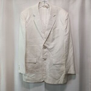 Perry Ellis Ivory Linen Blend Men's Blazer 40M Formal 2 Button Wedding